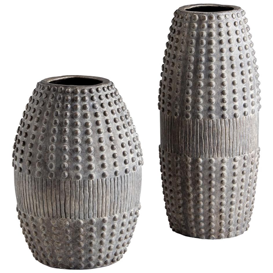 Short Scoria Vase in Gray by Cyan Design