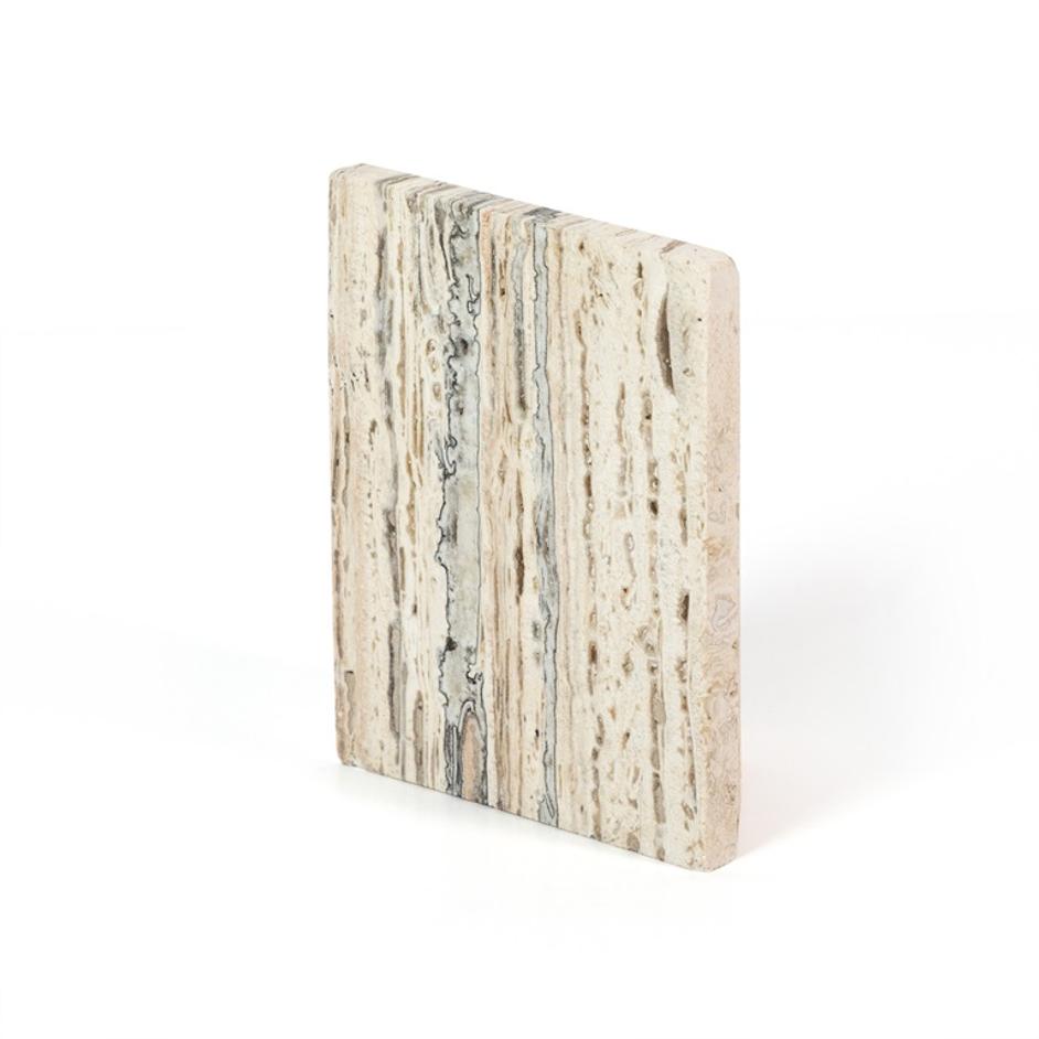 Stepped Bookends In White Travertine by FOUR HANDS