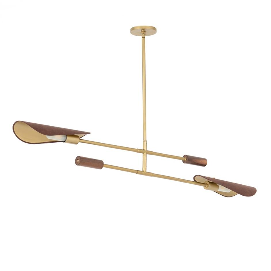 Astrid Double Pendant-D Brown Leather by FOUR HANDS