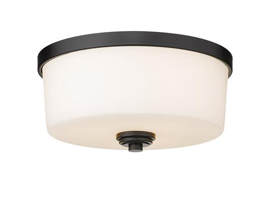 Arlington 3 Light Flush Mount in Matte Black Finish by Z-Lite