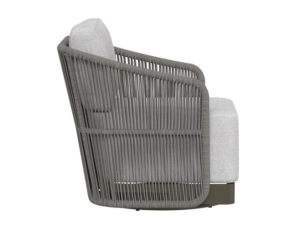 ALLARIZ SWIVEL ARMCHAIR - WARM GREY - GRACEBAY LIGHT GREY by Sunpan