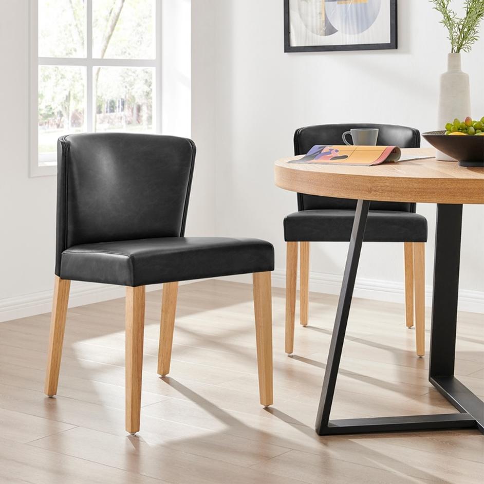 Albie KD PU Dining Side Chair, Casa Black by New Pacific Direct