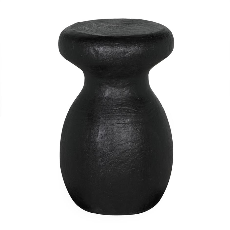 Samson Stool/Side Table, Black Burnt Resin by Noir Furniture
