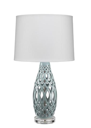 Filigree Ceramic Table Lamp, Blue by Jamie Young