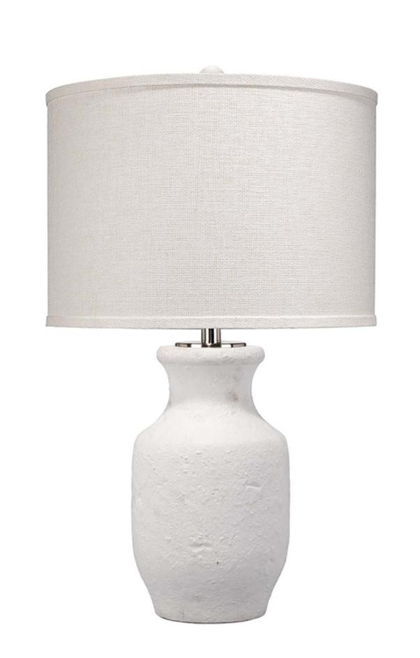 Gilbert Cement Table Lamp with Grasscloth Shade by Jamie Young