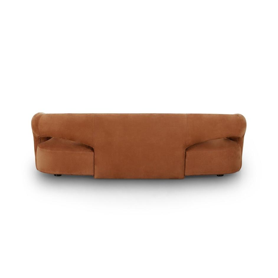 Mazie Sofa In Nubuck Cognac And Burnt Umber by Four Hands