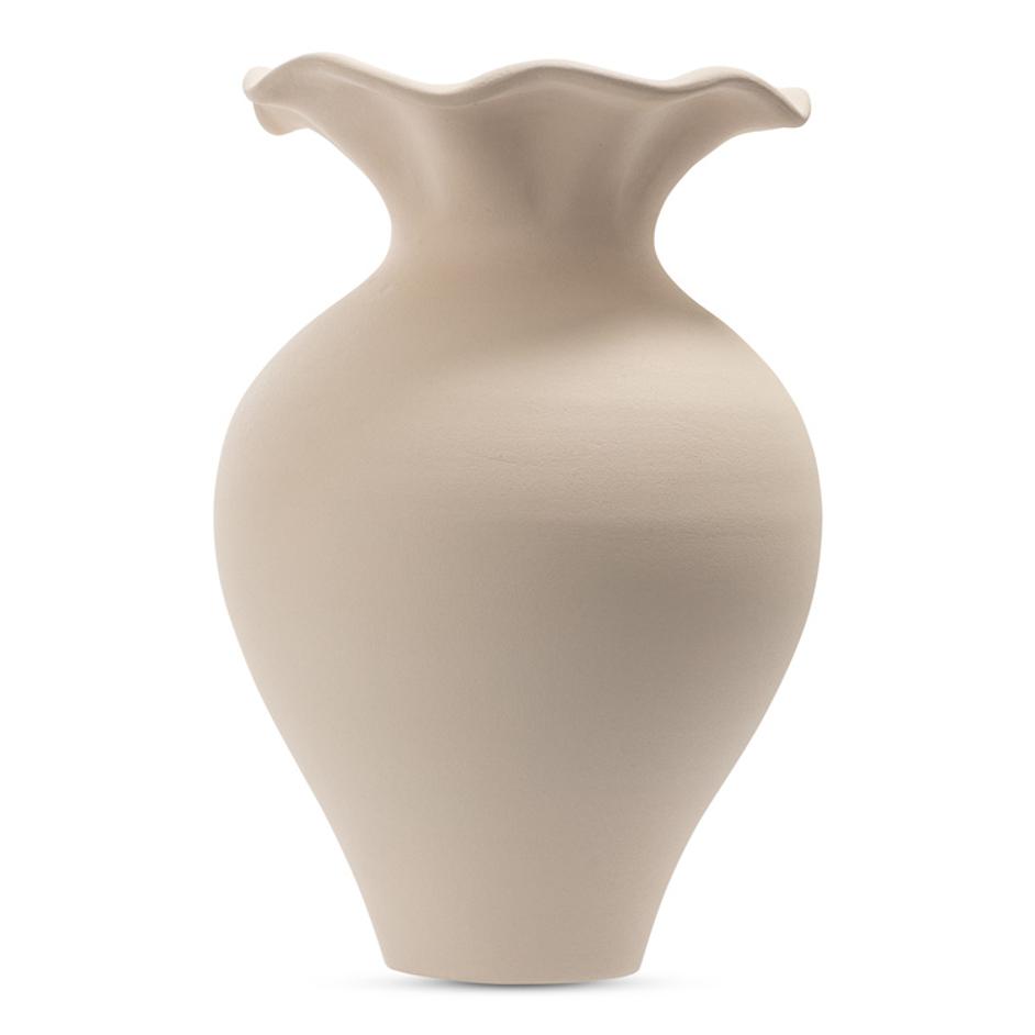 Ruffle 12In Decorative Vessel Ecru by Moes Home