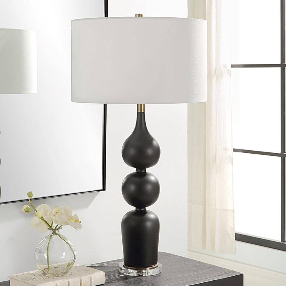 Caviar Black Table Lamp by Uttermost