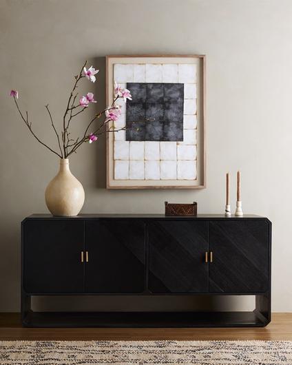 Caspian Sideboard In Black Ash Veneer by FOUR HANDS