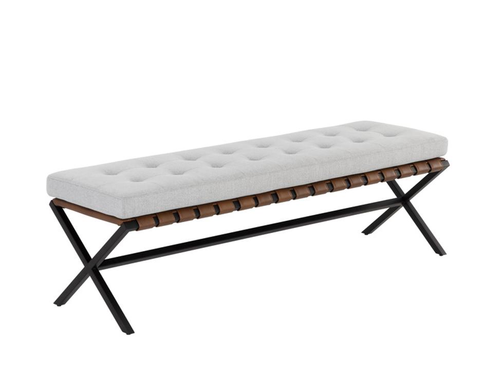 KENJI BENCH - SMALL - BLACK - MINA LIGHT GREY by Sunpan