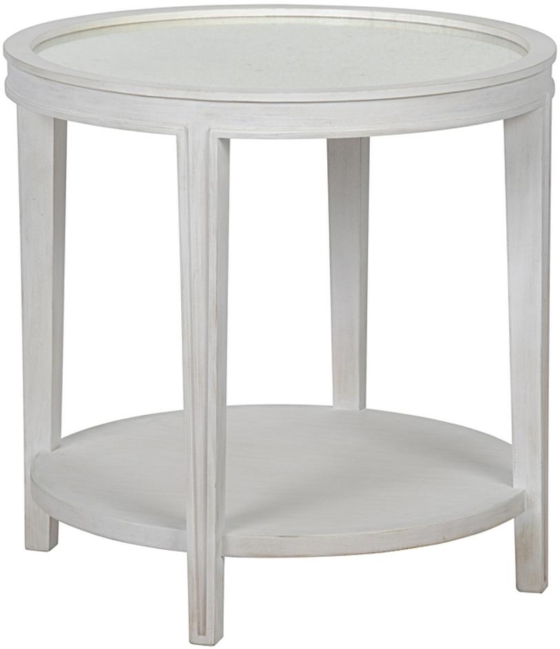 Imperial Mahogany Side Table with Antiqued Mirror in White Wash Finish by Noir Furniture