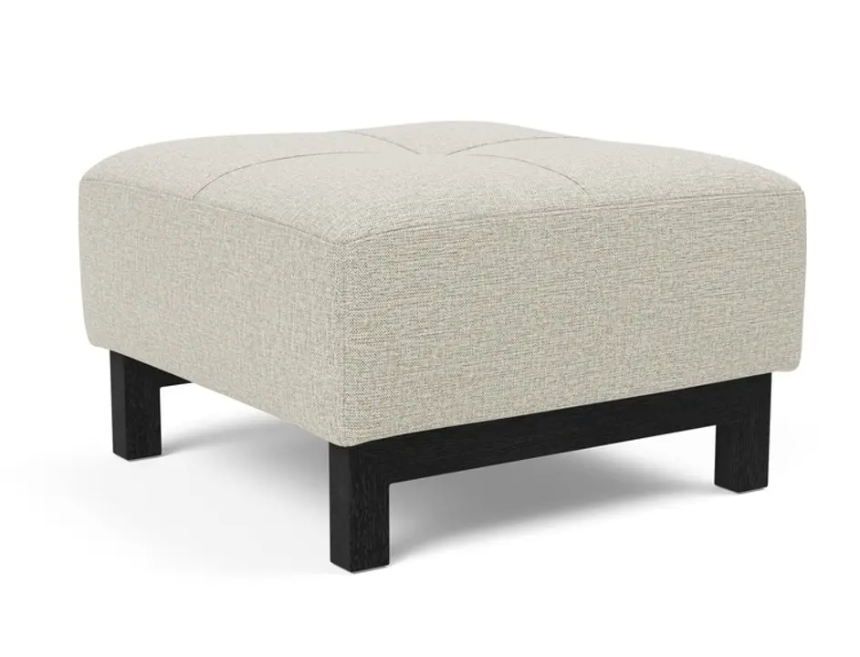 DELUXE EXCESS OTTOMAN in MIXED DANCE NATURAL FABRIC WITH Dark Wood LEGS 527 by INNOVATION USA