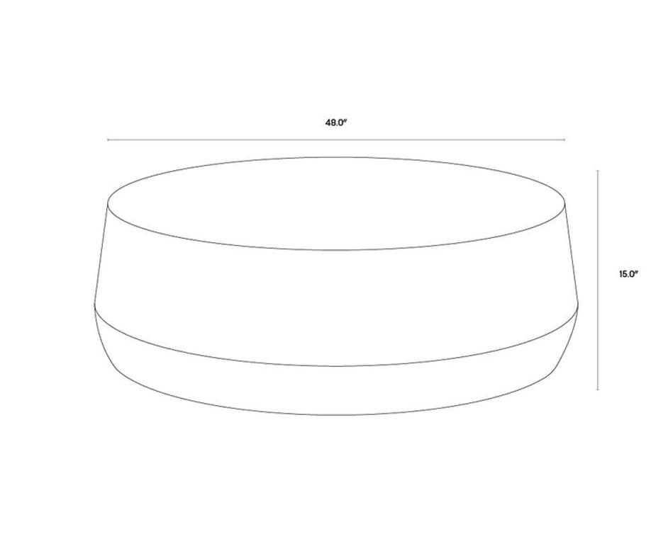 CREED COFFEE TABLE - LARGE - GUNMETAL by Sunpan