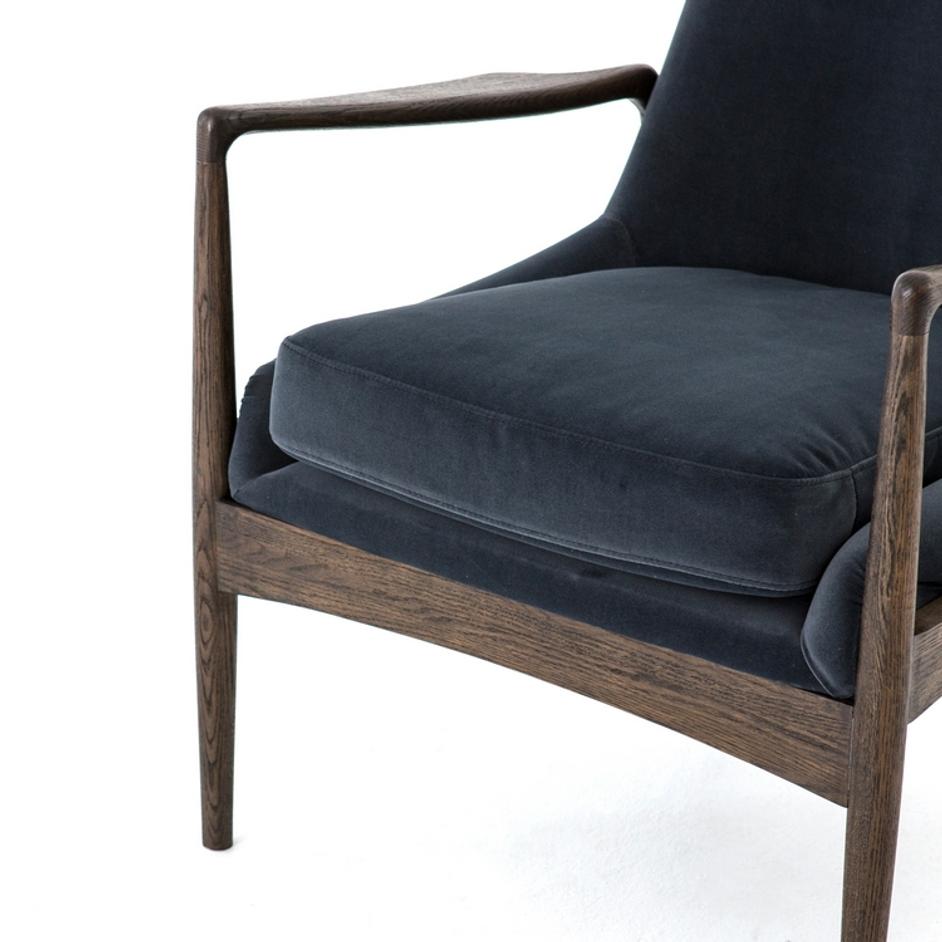 Braden Chair-Modern Velvet Shadow by FOUR HANDS