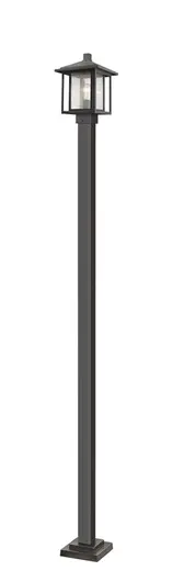 Aspen 1 Light Outdoor Post Mounted Fixture in Oil Rubbed Bronze Finish by Z-Lite