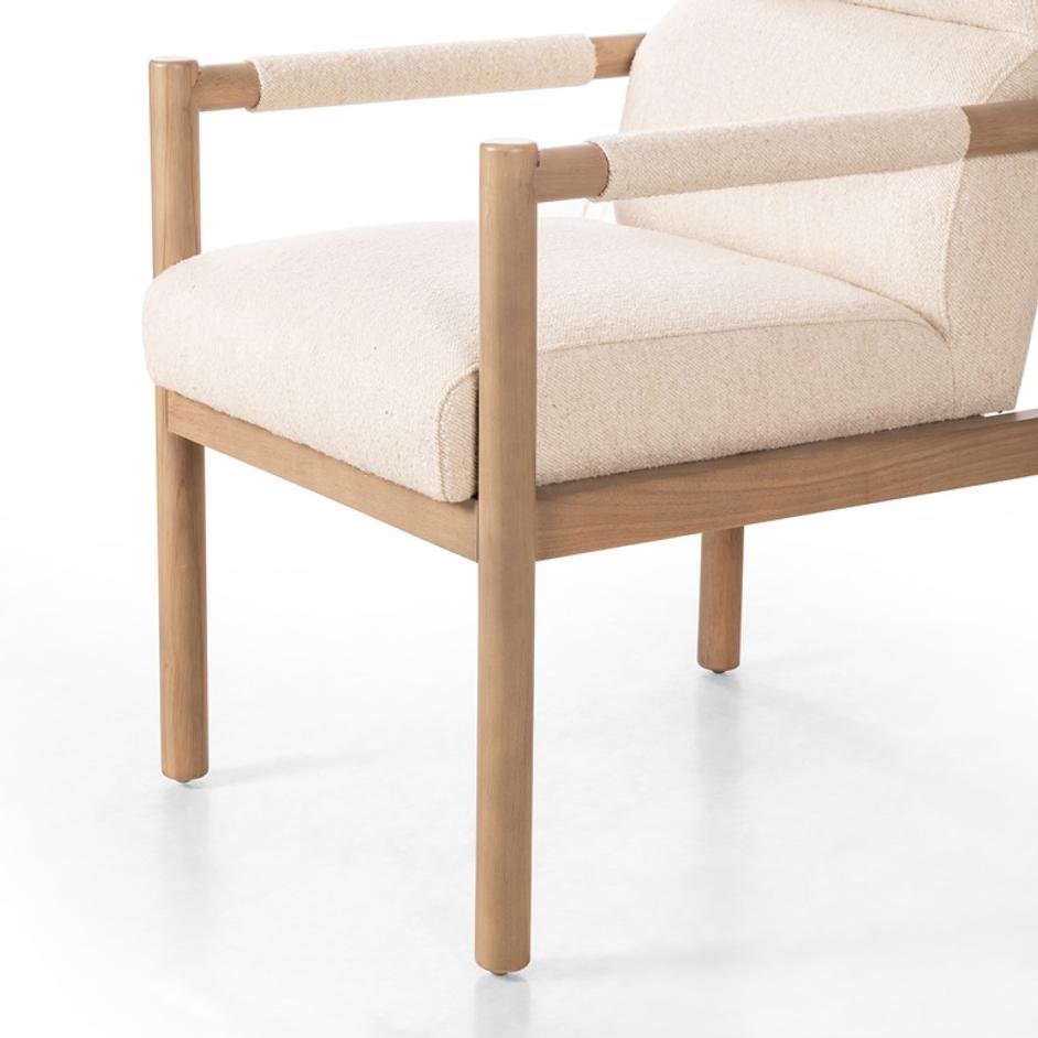 Kiano Dining Armchair In Charter Oatmeal by FOUR HANDS
