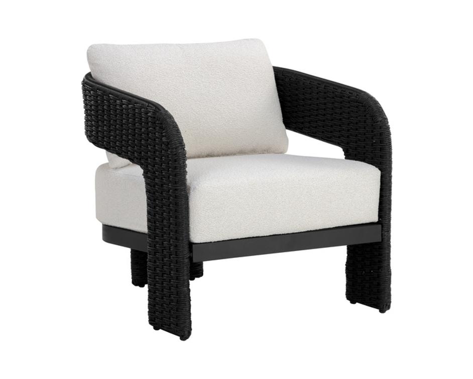 PYLOS LOUNGE CHAIR - BLACK - LOUIS CREAM by Sunpan