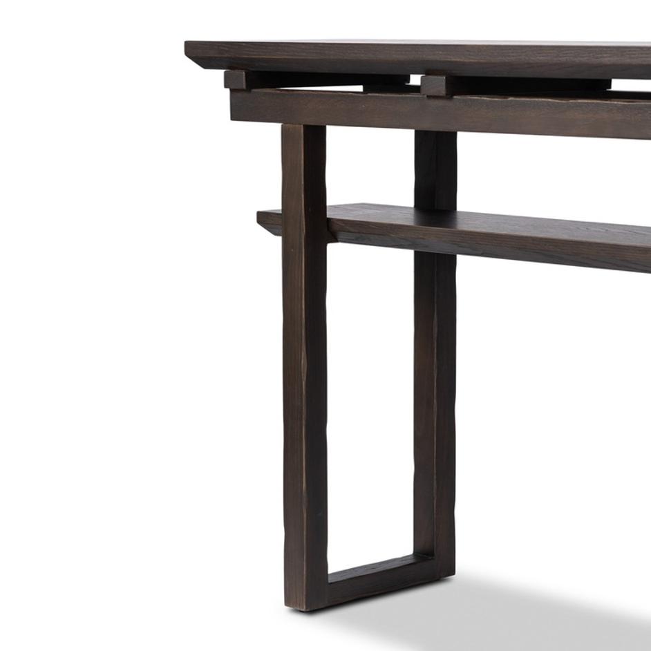 Naiya Console Table In Cocoa Oak And Cocoa Oak Veneer by Four Hands