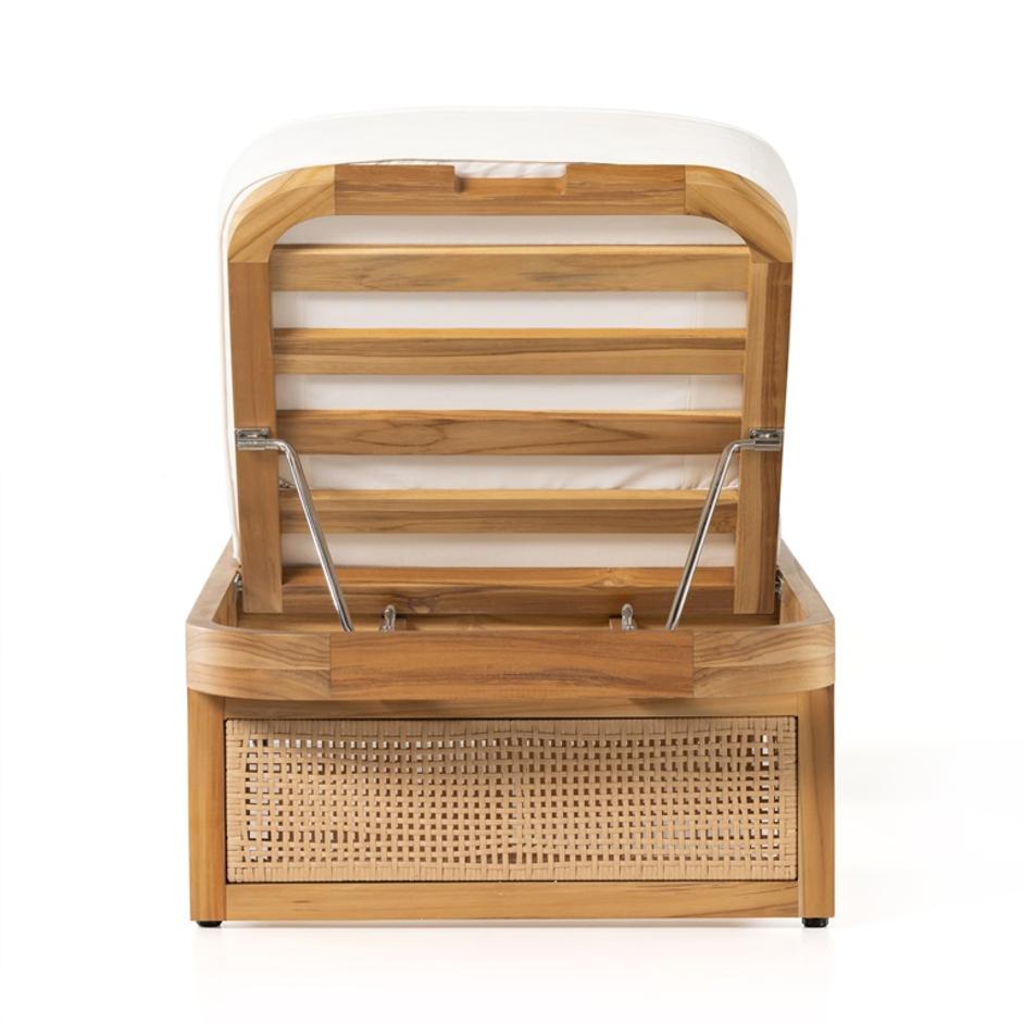 Merit Outdoor Chaise Lounge In Natural Teak by FOUR HANDS