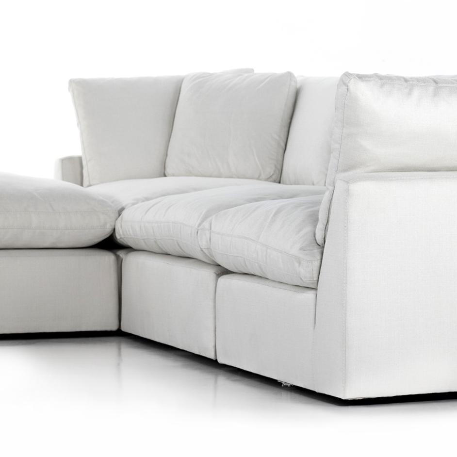 Stevie 3Pc Laf Sec Sofa W/Ottoman In Ivory by FOUR HANDS