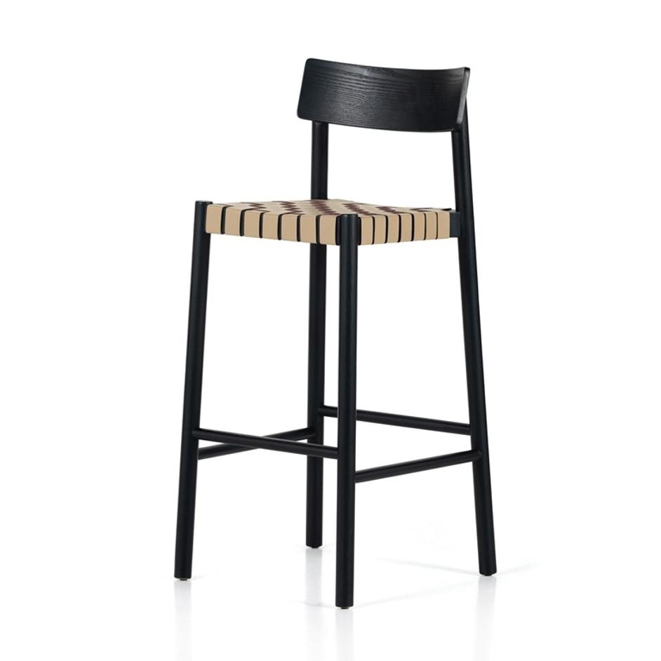 Heisler Bar + Counter Stool - Almond Leather Blend by Four Hands