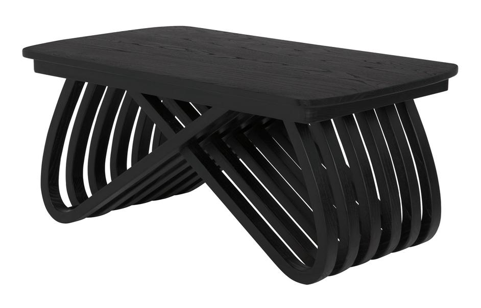 Infinity Sungkai/Mindi Coffee Table in Charcoal Black by Noir Furniture
