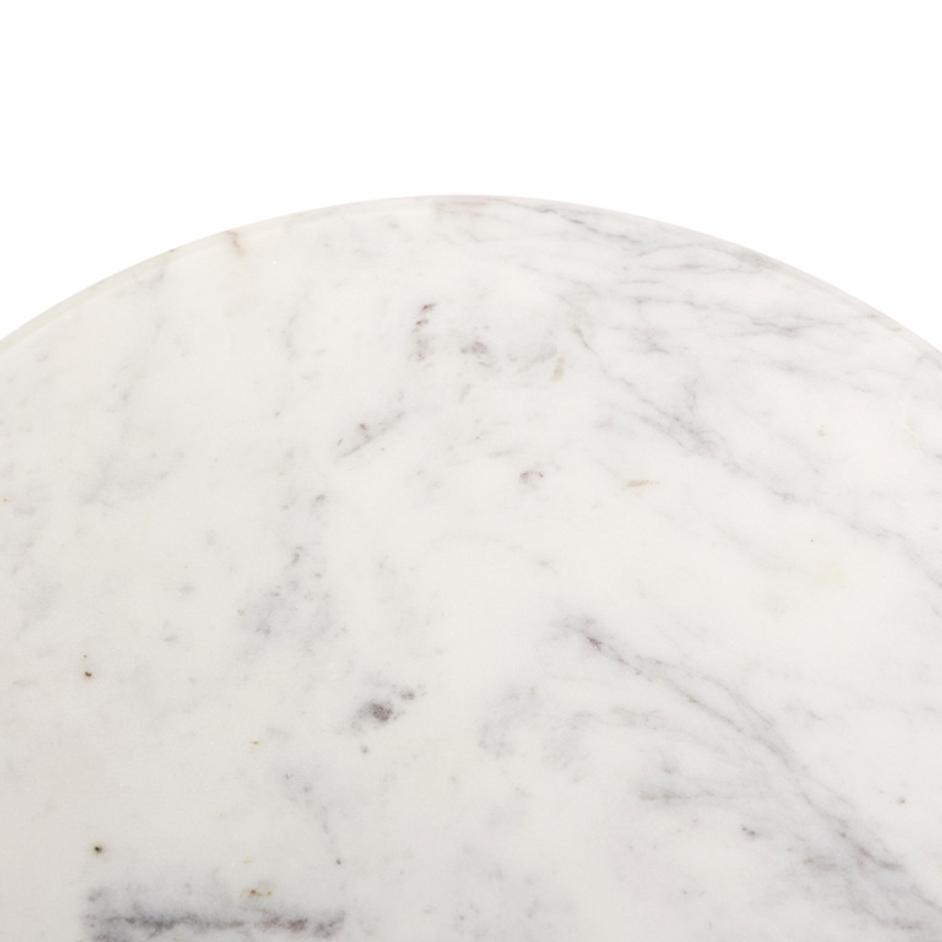 Cyprus End Table - Veined White Marble Solid by Four Hands