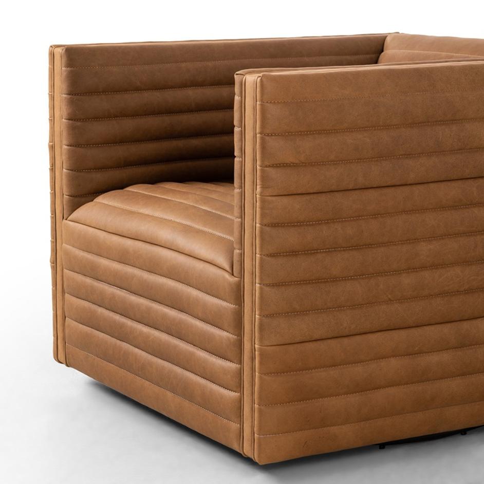 Padma Swivel Chair - Eucapel Cognac by Four Hands