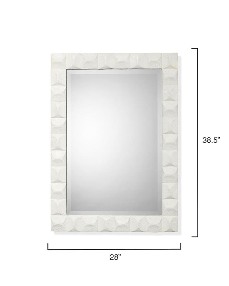 Astor Plaster Wall Rectangle Mirror, White by Jamie Young