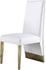 Stanley Dining Chair In White Faux Leather and Gold by Meridian Furniture