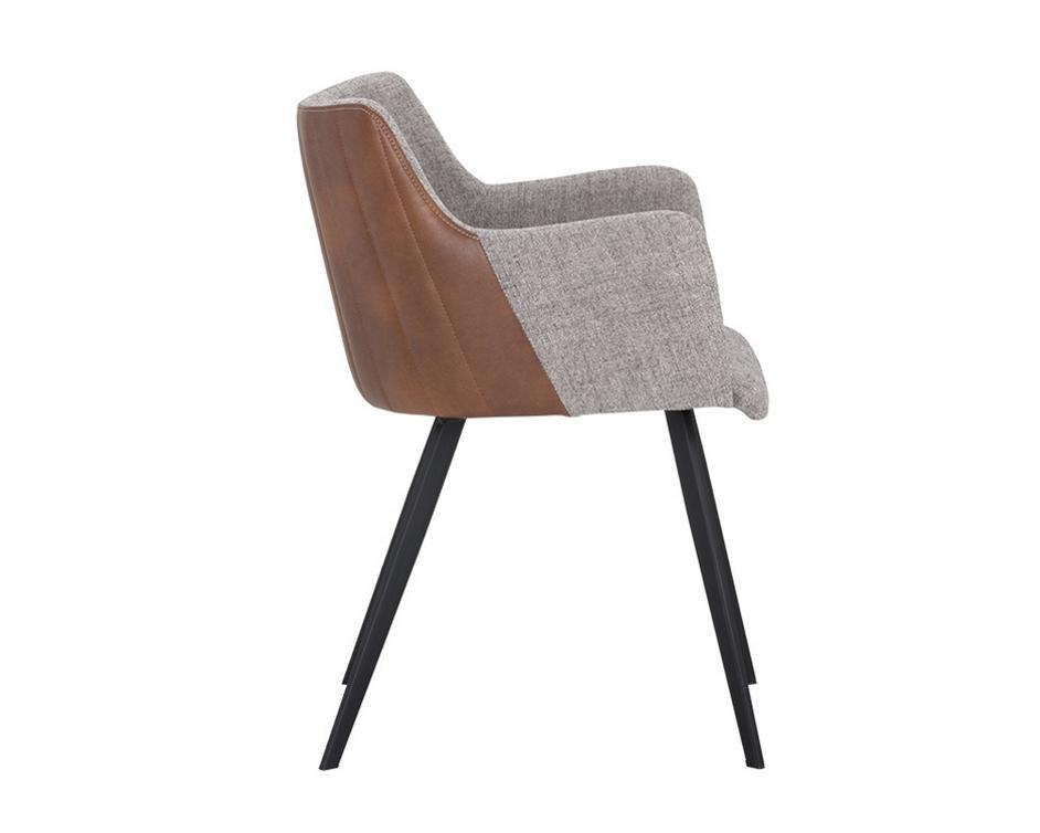 Griffin Dining Chair - November Grey / Bravo Cognac by Sunpan
