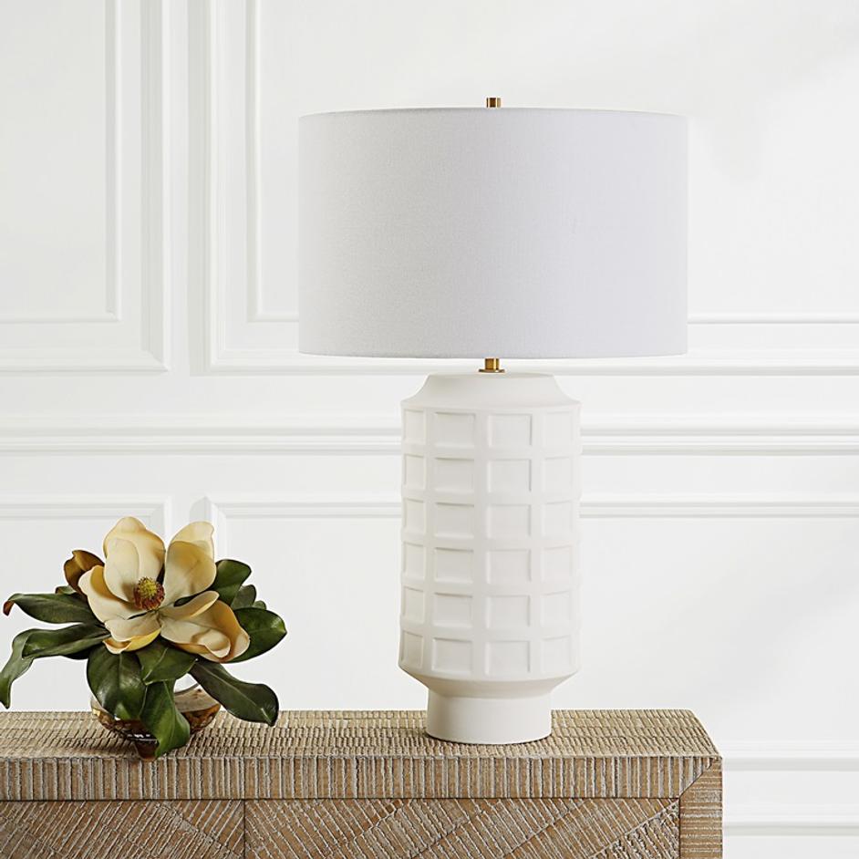 Window Pane White Table Lamp by Uttermost