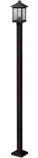 Portland 1 Light Outdoor Post Light in Oil Rubbed Bronze Finish by Z-Lite