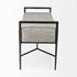 Charlotte  55.0L Gray Herringbone Fabric Seat w/ Antique Nickel Metal Frame Bench by Mercana