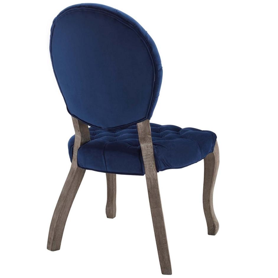 Archibald French Vintage Dining Performance Velvet Side Chair In Navy by Modway Furniture