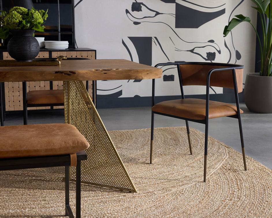 BRENAN DINING ARMCHAIR - BRAVO COGNAC by Sunpan