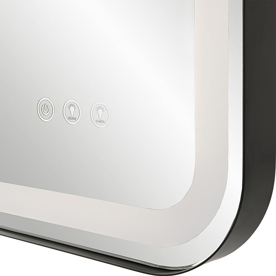 Crofton Lighted Black Large Mirror by Uttermost