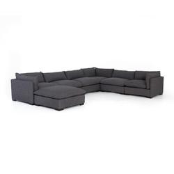 WESTWOOD 6-PIECE SECTIONAL W/ OTTOMAN- BENNETT CHARCOAL by FOUR HANDS