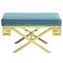Bendel Velvet Performance Velvet Bench In Sea Blue by Modway Furniture