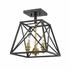 Trestle 3 Light Semi Flush Mount in Matte Black + Olde Brass Finish by Z-Lite