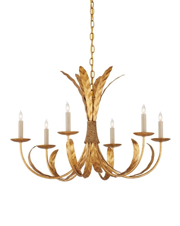 Bette Gold Chandelier In Grecian Gold Leaf by Currey & Company