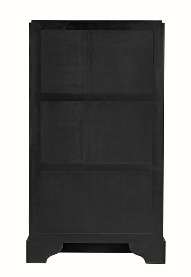 Noho Hutch in Mahogany, Hand-Rubbed Black with Light Brown Accents by Noir Furniture