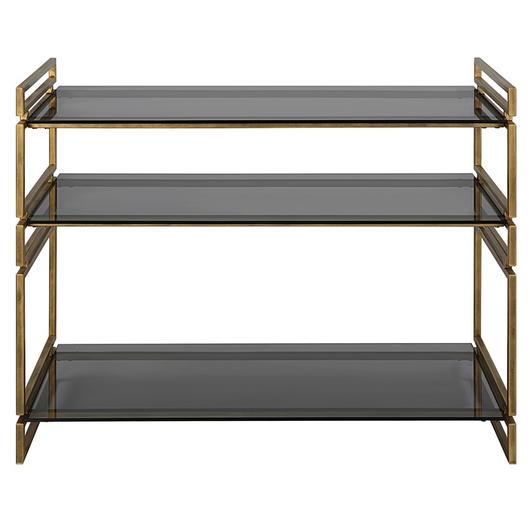 Stacked Up Gray Glass Console Table by Uttermost