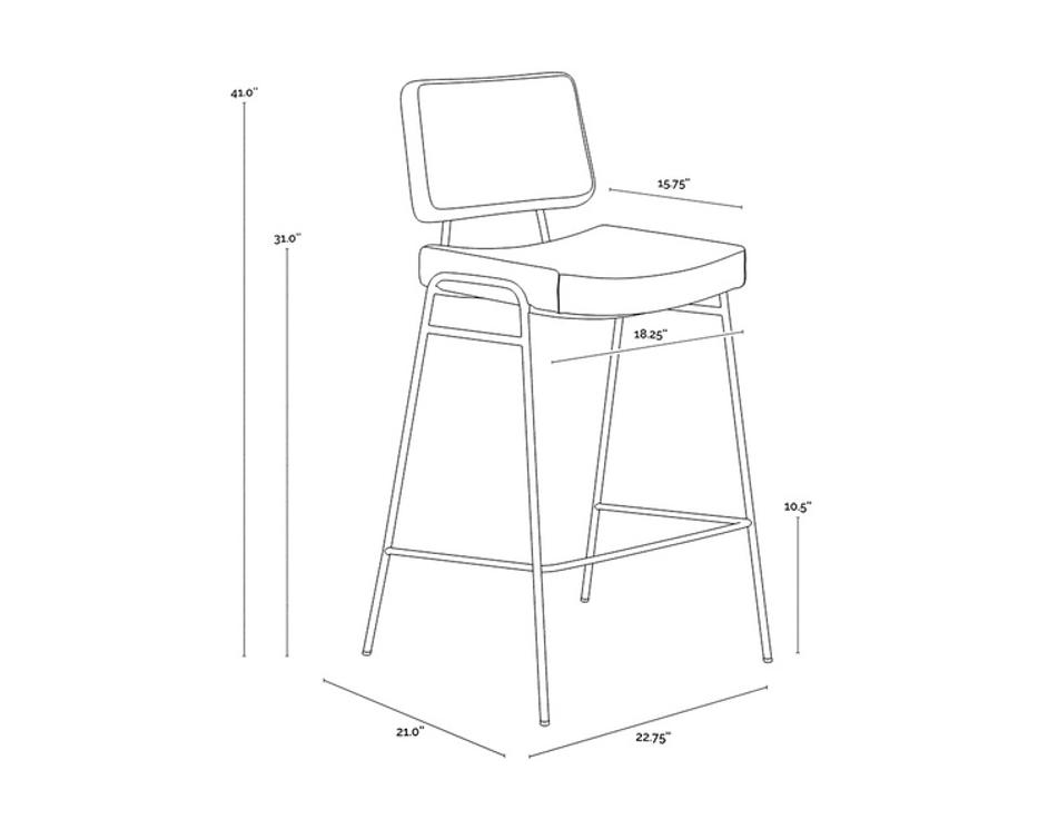 BRINLEY BARSTOOL - GOLD - NIGHTFALL BLACK / CHACHA GREY by Sunpan
