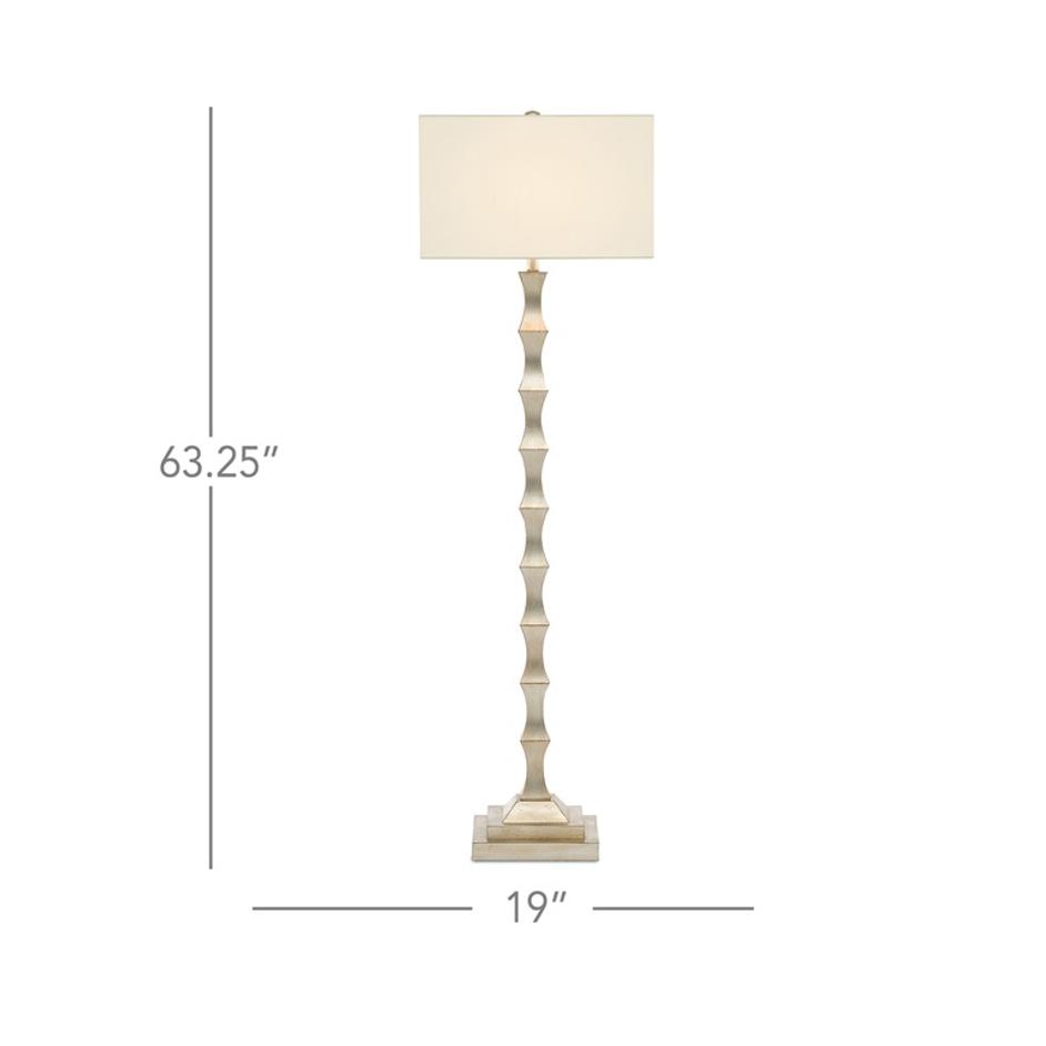 Lyndhurst Floor Lamp In Silver Leaf by Currey & Company