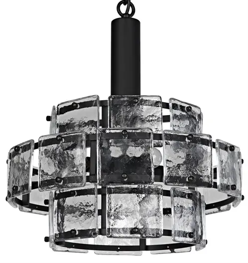 Bergdorf Pendant, Black Steel by Noir Furniture
