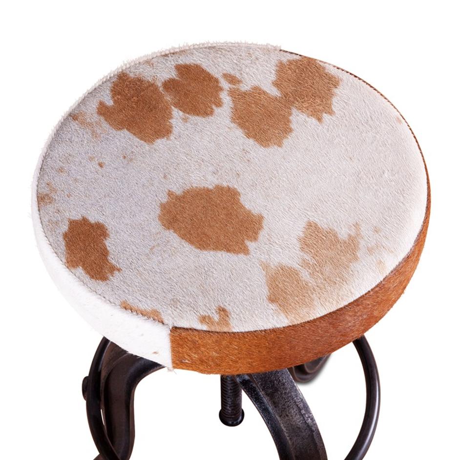 Wellington Adjusting Stool, Cowhide by Home Trends & Design