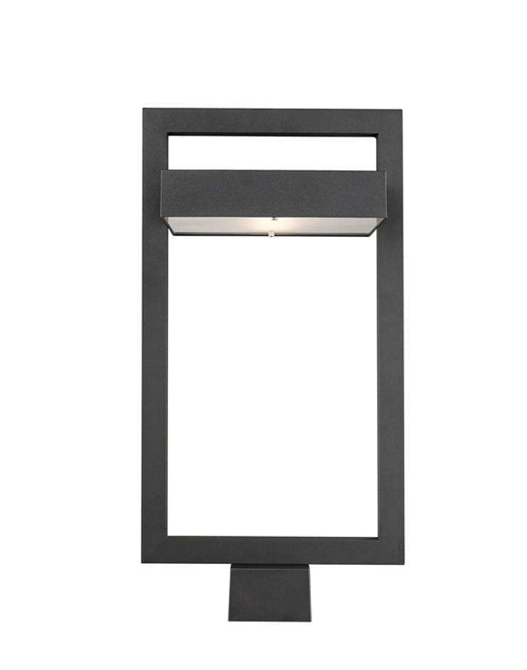 Luttrel 1 Light Outdoor Post Mount Fixture in Black Finish by Z-Lite