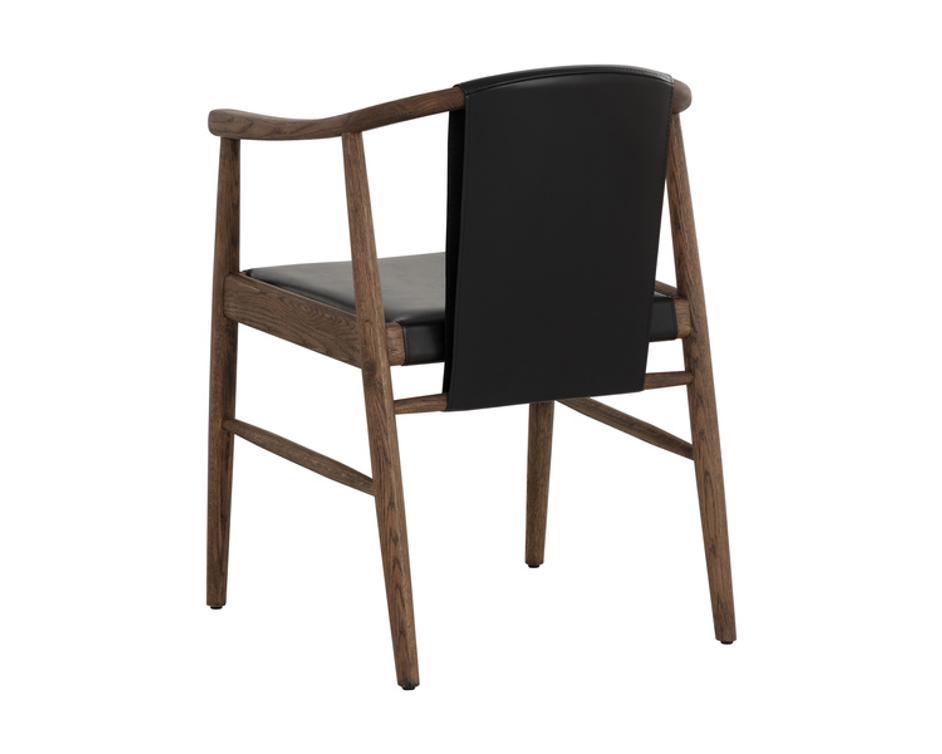 ARAN DINING ARMCHAIR - ONYX LEATHER by Sunpan