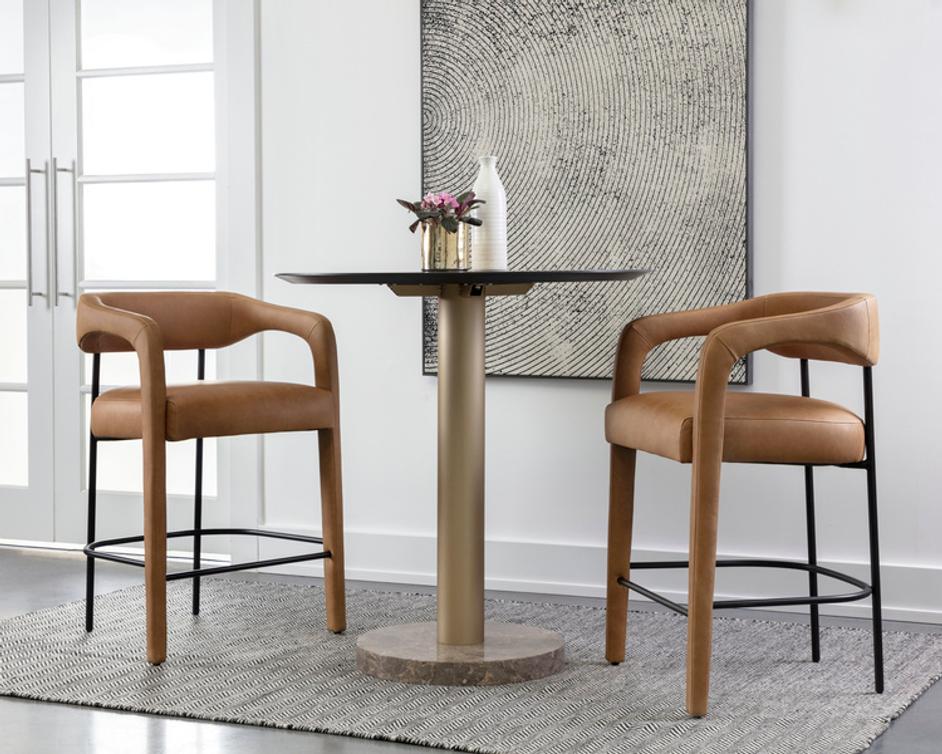 MAVIA COUNTER STOOL - LUDLOW SESAME LEATHER by Sunpan